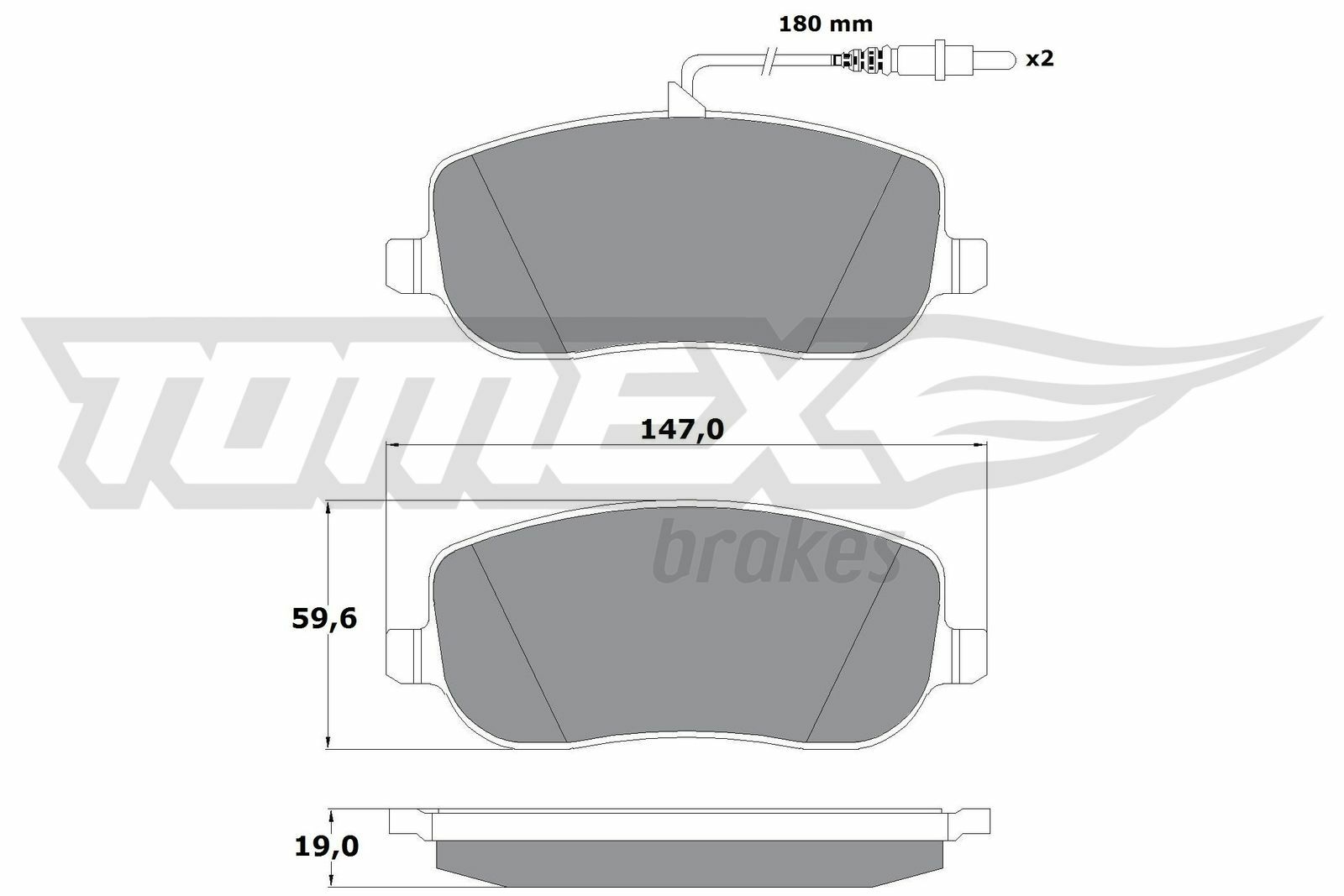 Sada brzdových destiček, kotoučová brzda TOMEX Brakes